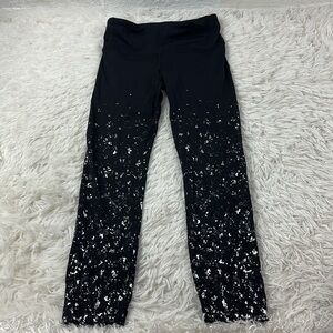Lululemon Speed Wunder Mid Rise Crop 23" *Speckle Shine Black Deep Coal Silver